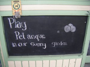 An invitation to play Pétanque at Coucou Play Pétanque in our sunny garden